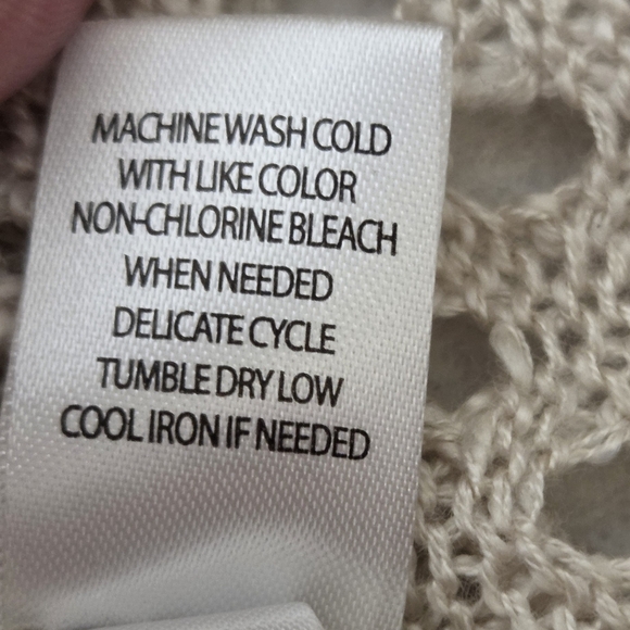 Moral‎ Fiber Tan Camel Lightweight Cardigan with Intricate Knit Patterns Size XL - Picture 5 of 7